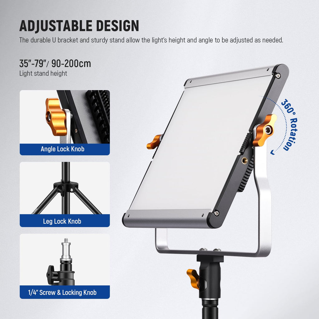 NEEWER 660 PRO RGB LED Video Light with App Control/Barn Door/U Bracket