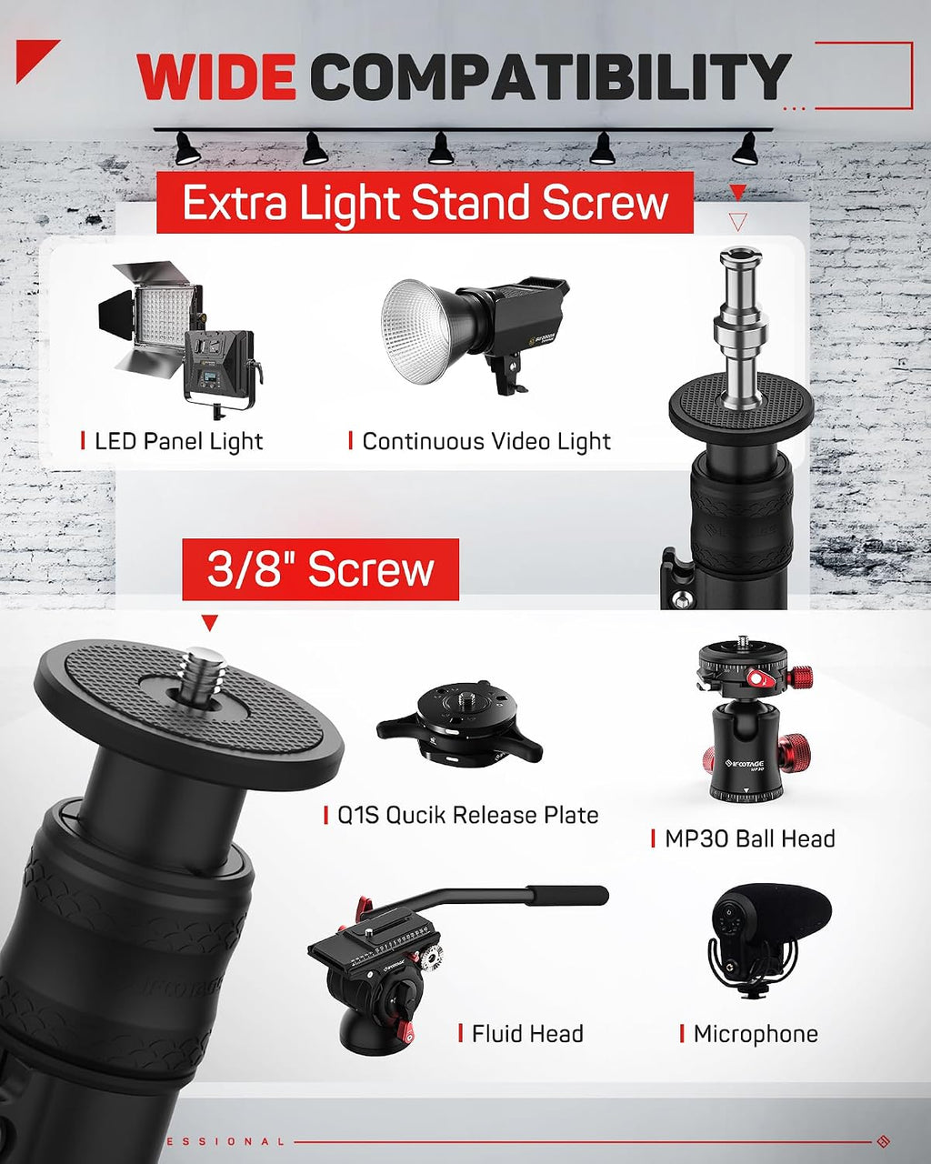 IFOOTAGE A400 Round Base Monopod 3 Packs, 79" Studio Light Stand Flat Base Monopod for Camera, Light, Webcam, Live Streaming, Vlogging, Payload 10KG/22LBS