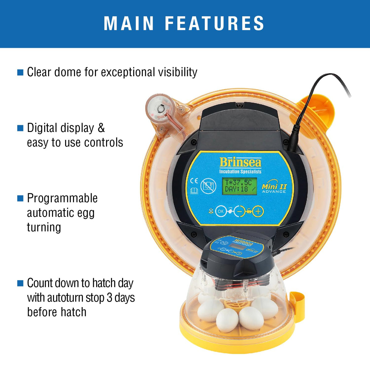 Brinsea Mini II Advance Incubator with Automatic Turner for Hatching 7 Eggs