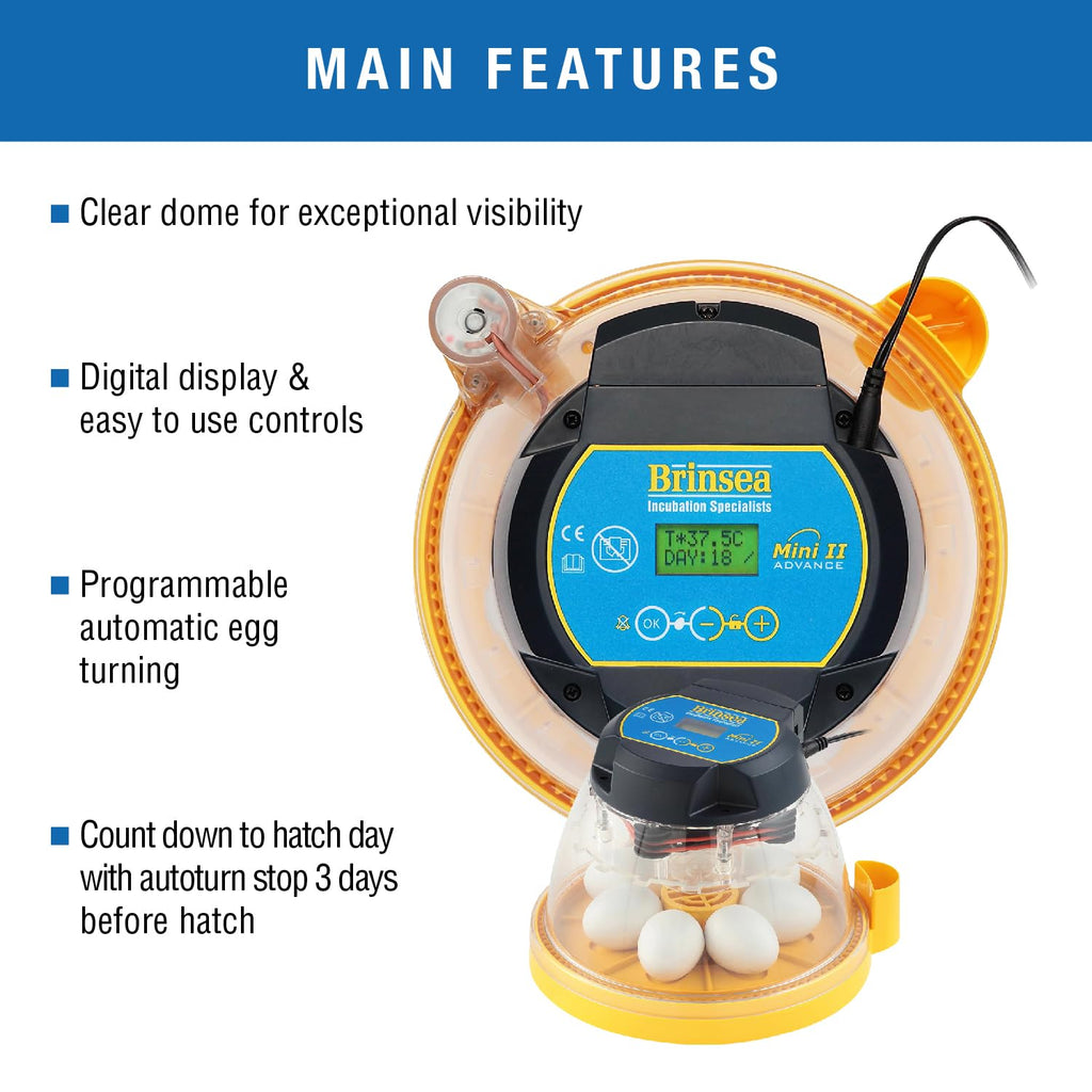 Brinsea Mini II Advance Incubator with Automatic Turner for Hatching 7 Eggs