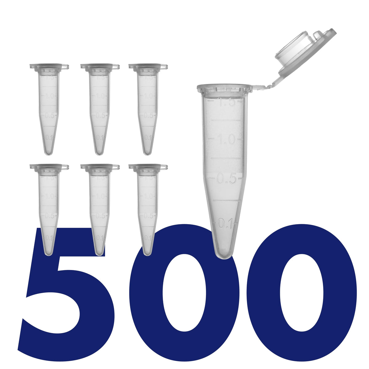 Kashi Scientific 50mL Self Standing Centrifuge Tubes with Screw Cap Lid, Lab Grade Polypropylene Plastic, Skirted, Printed Graduation, Write-on Spot [50mL Self-Standing, 500]