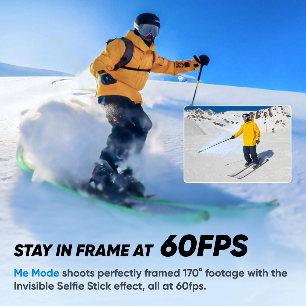 Insta360 X3, 360 Action Camera with 5.7K 360 Active HDR Video, 4K Single-Lens Camera, Waterproof, FlowState Stabilization, 2.29" Touchscreen, AI Editing, for Motorcycle, Wintersports and Vlogging