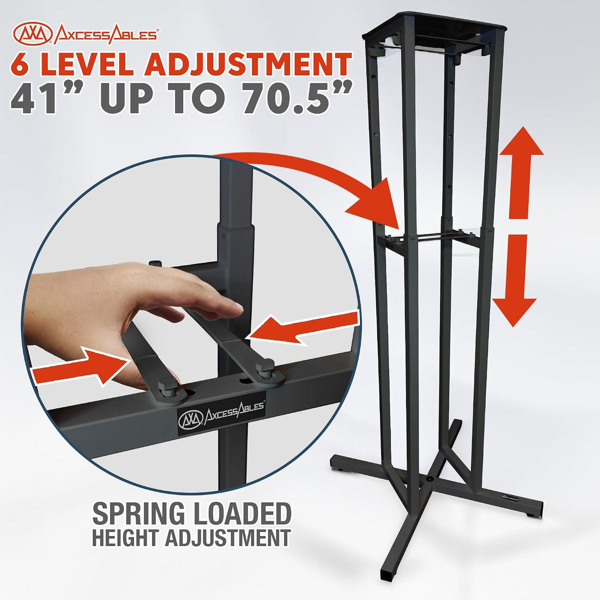 AxcessAble Two (2) Moving Head Light Black Stands with White/Black Scrims, Portable DJ Lighting Stands with Carrying Bag and EVA Pads â Adjustable Height Up to 70.5" (2-Stand Pack)