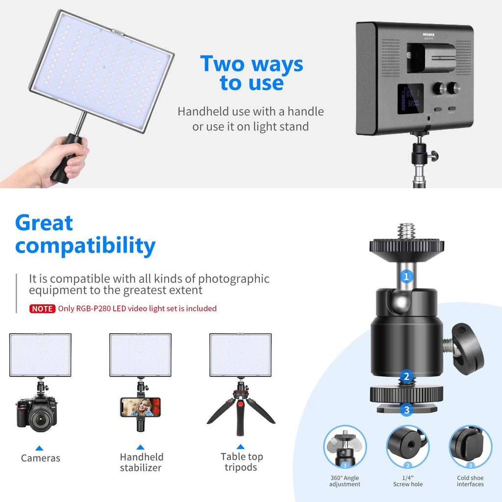 NEEWER 660 PRO RGB LED Video Light with App Control/Barn Door/U Bracket