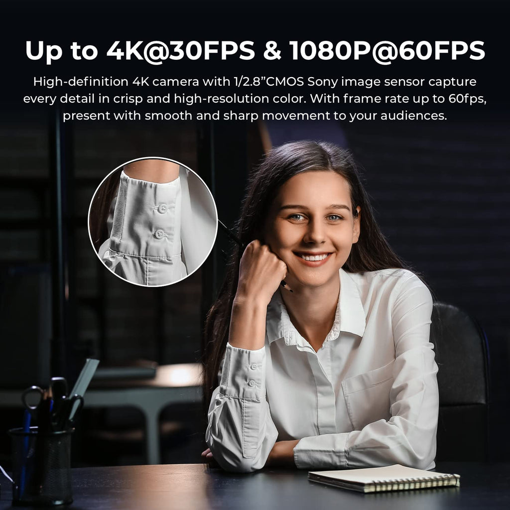 OBSBOT Meet 2-4K Webcam for PC with 1/2" Sensor, AI Framing & Autofocus