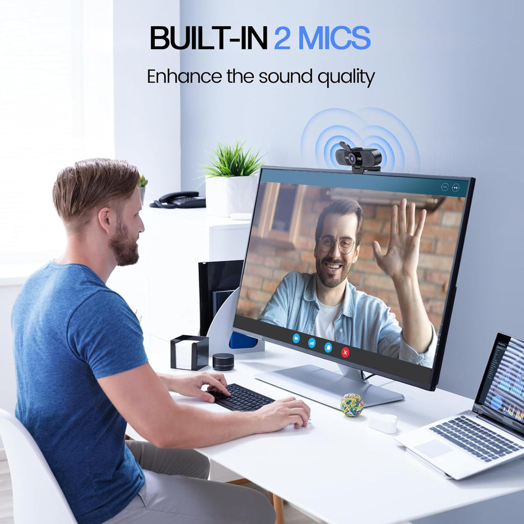 EMEET C960 Ultra 4K Webcam for Mac & PC, 1/1.5" Large Sensor, Metal Body