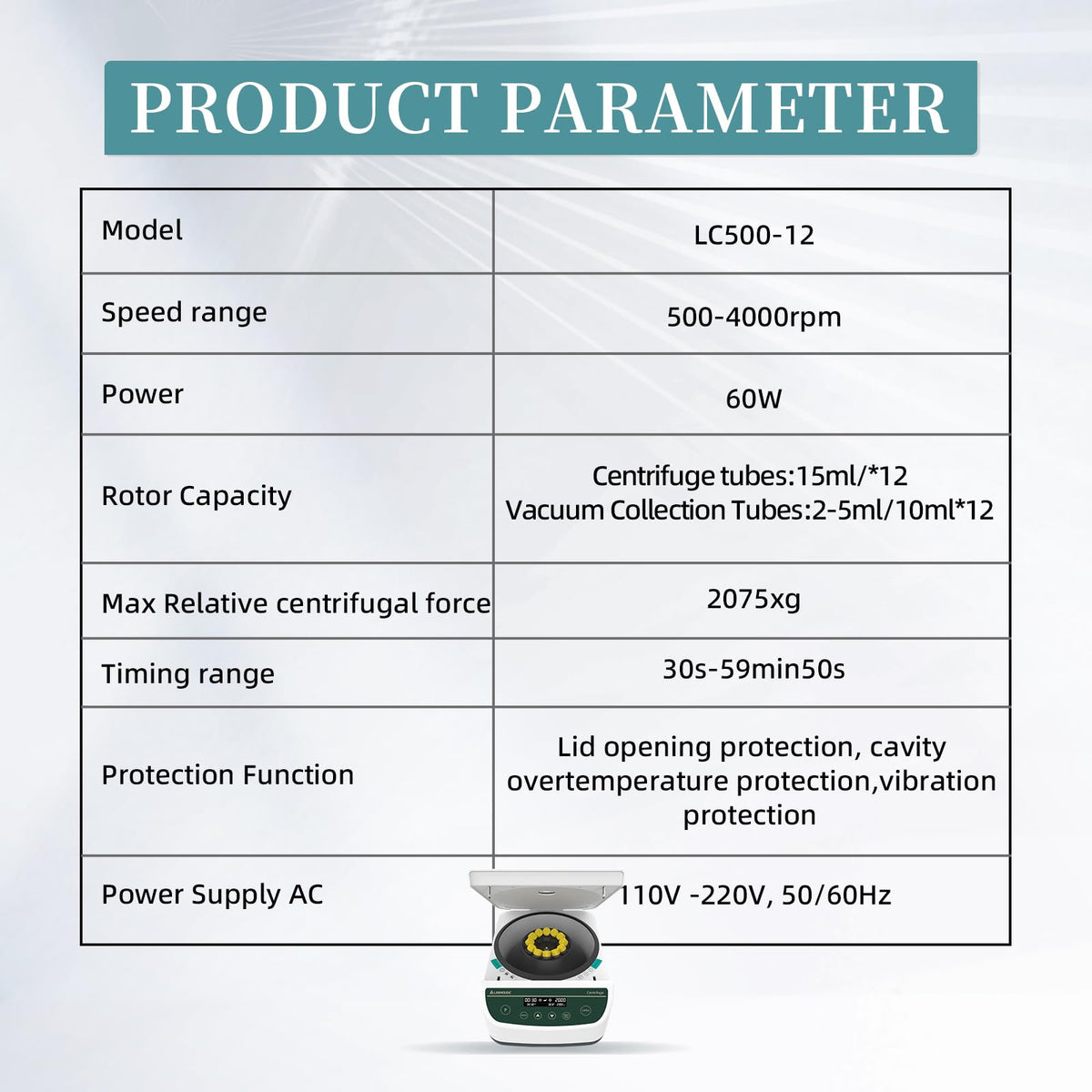 LC500-8 PRP PRF Centrifuge Machine, 500-4000rpm, 1967Ãg, Plasma