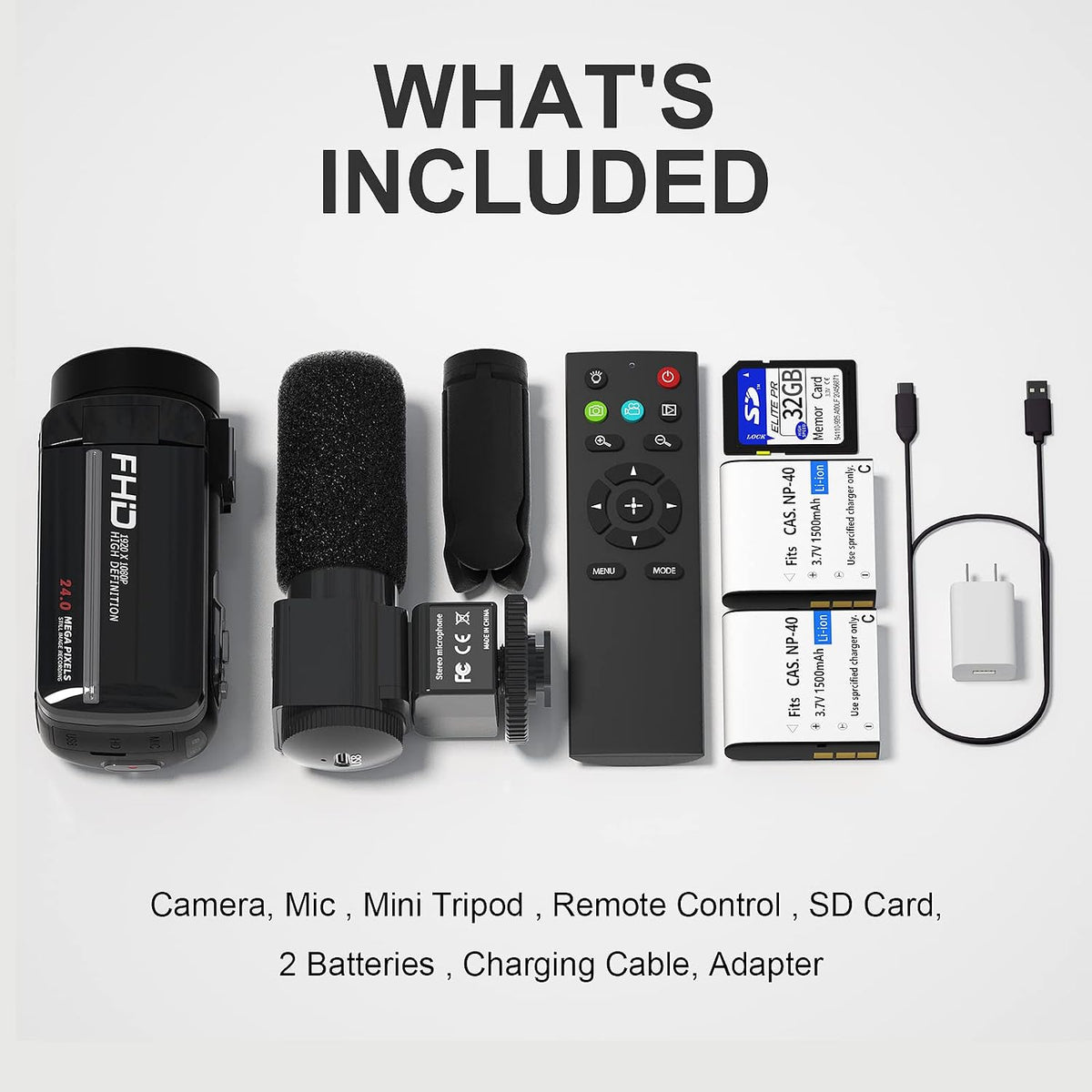 VETEK Video Camera, 1080P 30MP Camcorder IR Night Vision Vlogging Camera