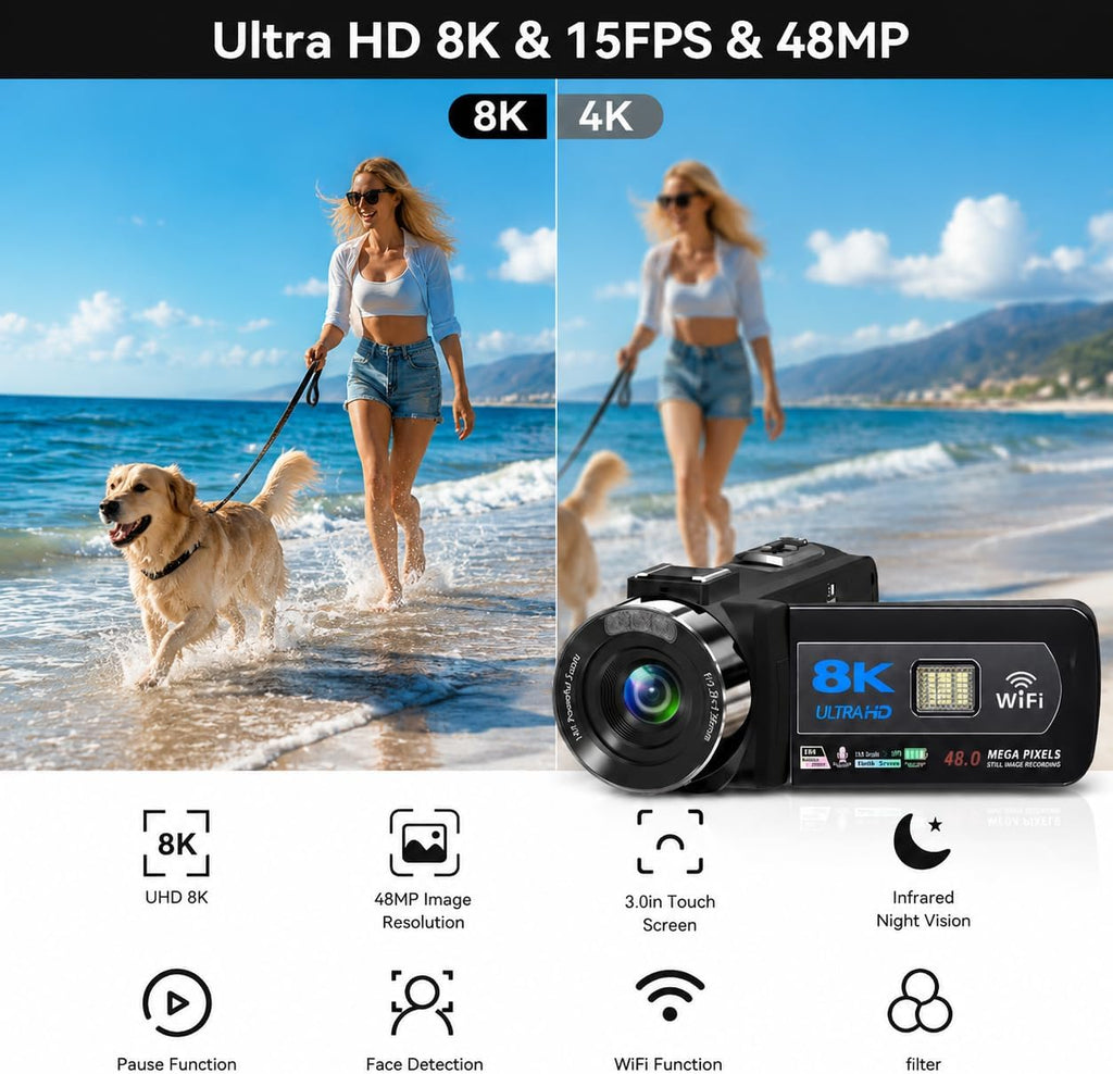 8k Video Camera Camcorder vlogging Camera