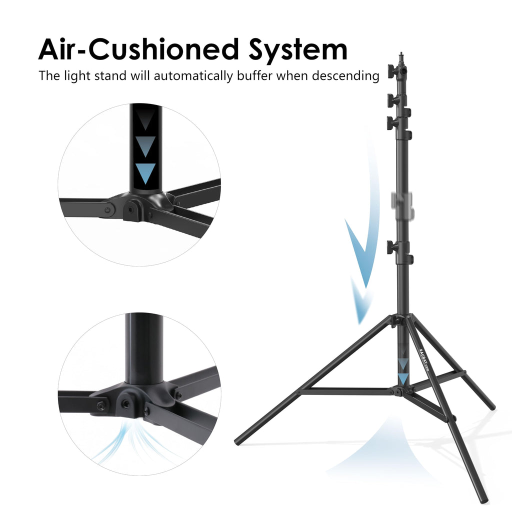 RAUBAY 10ft Corner Light Stand, Air Cushion, Silver, LT30-CS