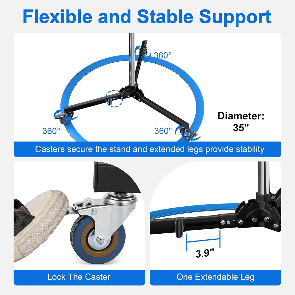 Selens 98.4â/250cm Heavy Duty Light Stand, Max Load 33lbs/15kg