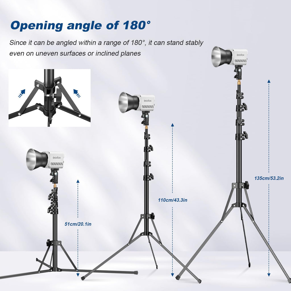 GODOX 380F Heavy Duty Light Stand 150in/12.6' Light Stand Spring Cushioned