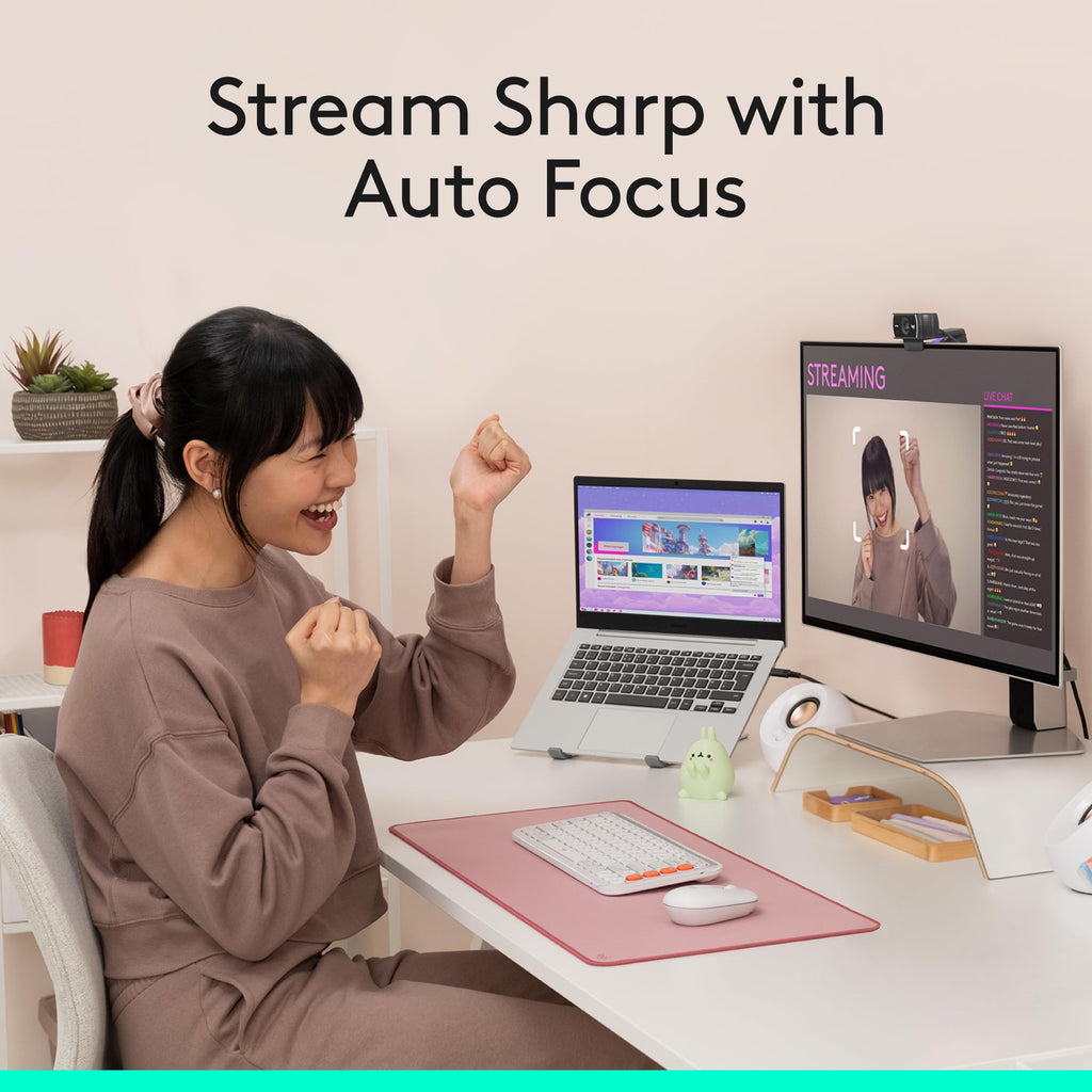 Logitech C922x HD Pro PC Webcam, Full HD 1080p/30fps or 720p/60fps Video, HD Light Correction, Works with Microsoft Teams, Google Meet, Zoom, Nintendo Switch 2âs new GameChat mode, Mac/Tablet- Black