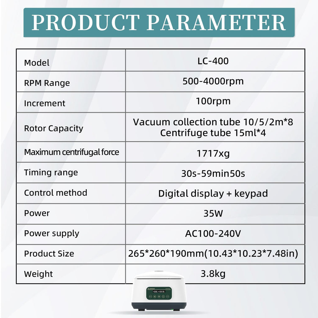 LC-6D PRP PRF Centrifuge Machine, 300-5000rpm, 2600Ãg, Plasma
