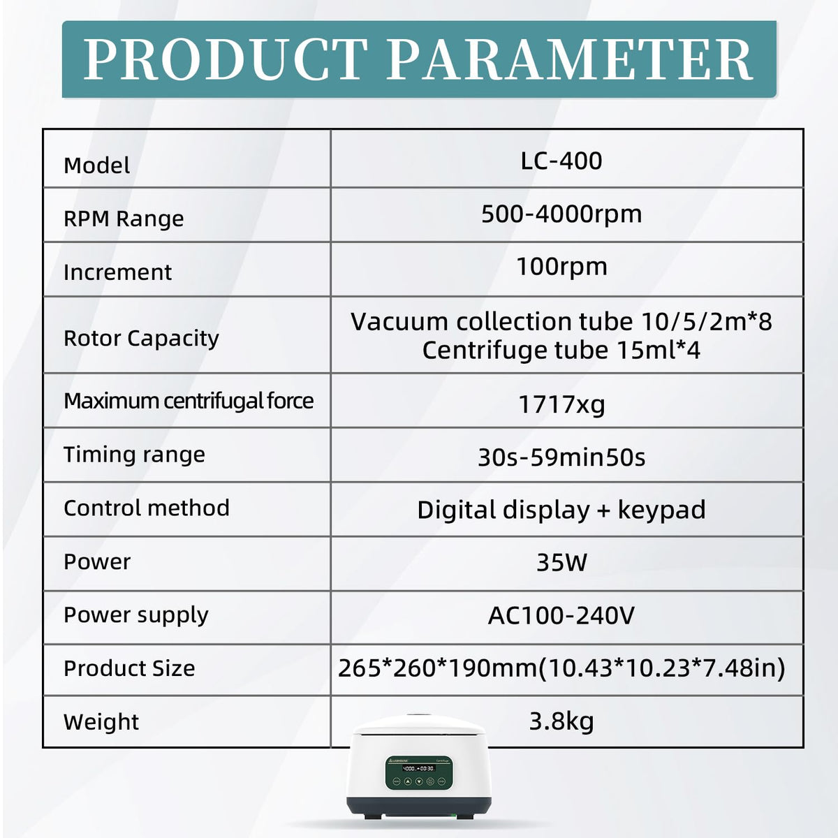 LC-6D PRP PRF Centrifuge Machine, 300-5000rpm, 2600Ãg, Plasma