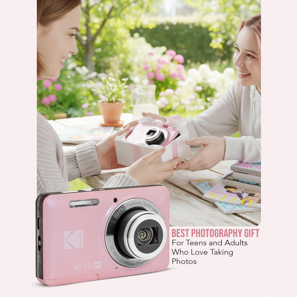 KODAK PIXPRO FZ55 16MP Compact Digital Camera, 5X Optical Zoom, Blue
