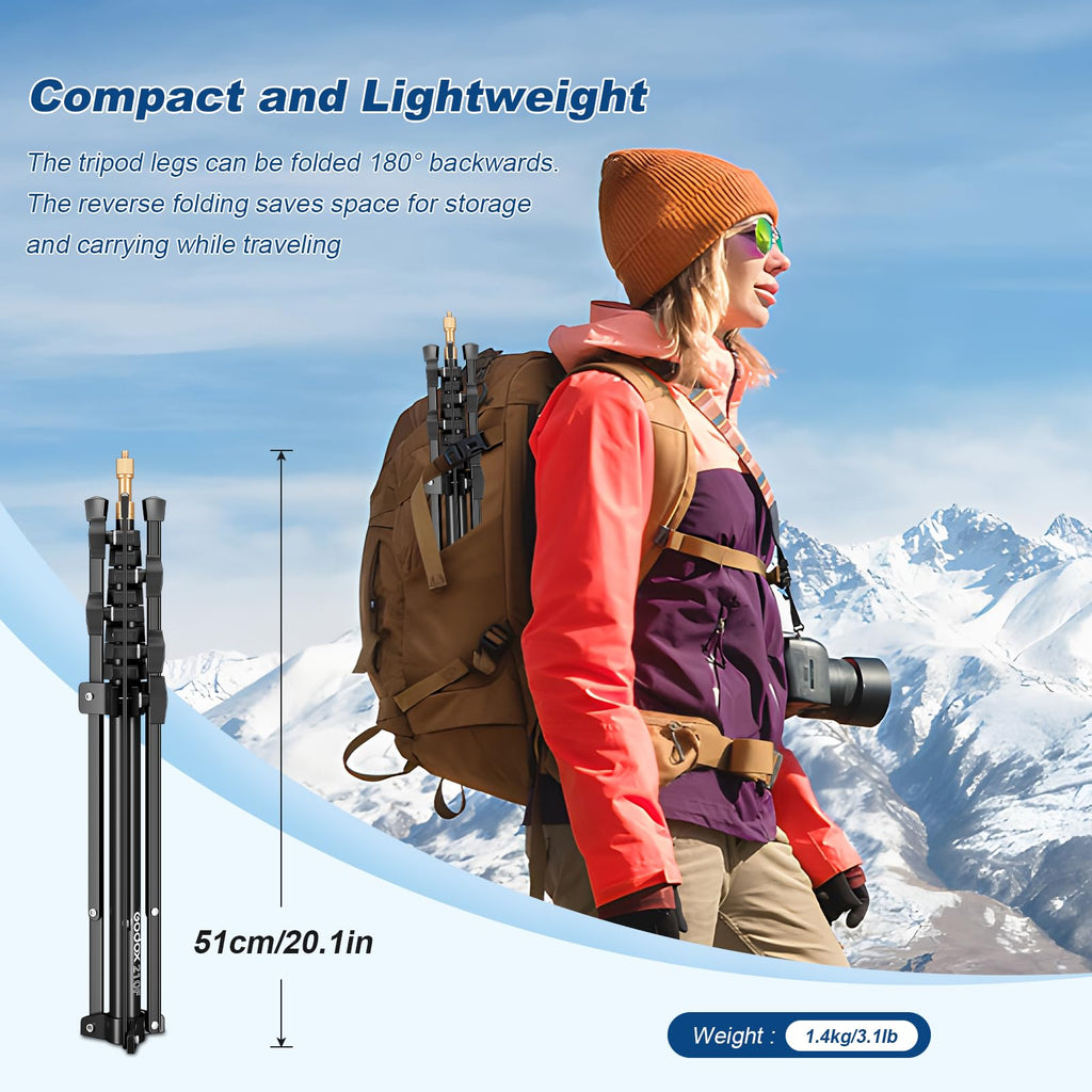 GODOX 380F Heavy Duty Light Stand 150in/12.6' Light Stand Spring Cushioned