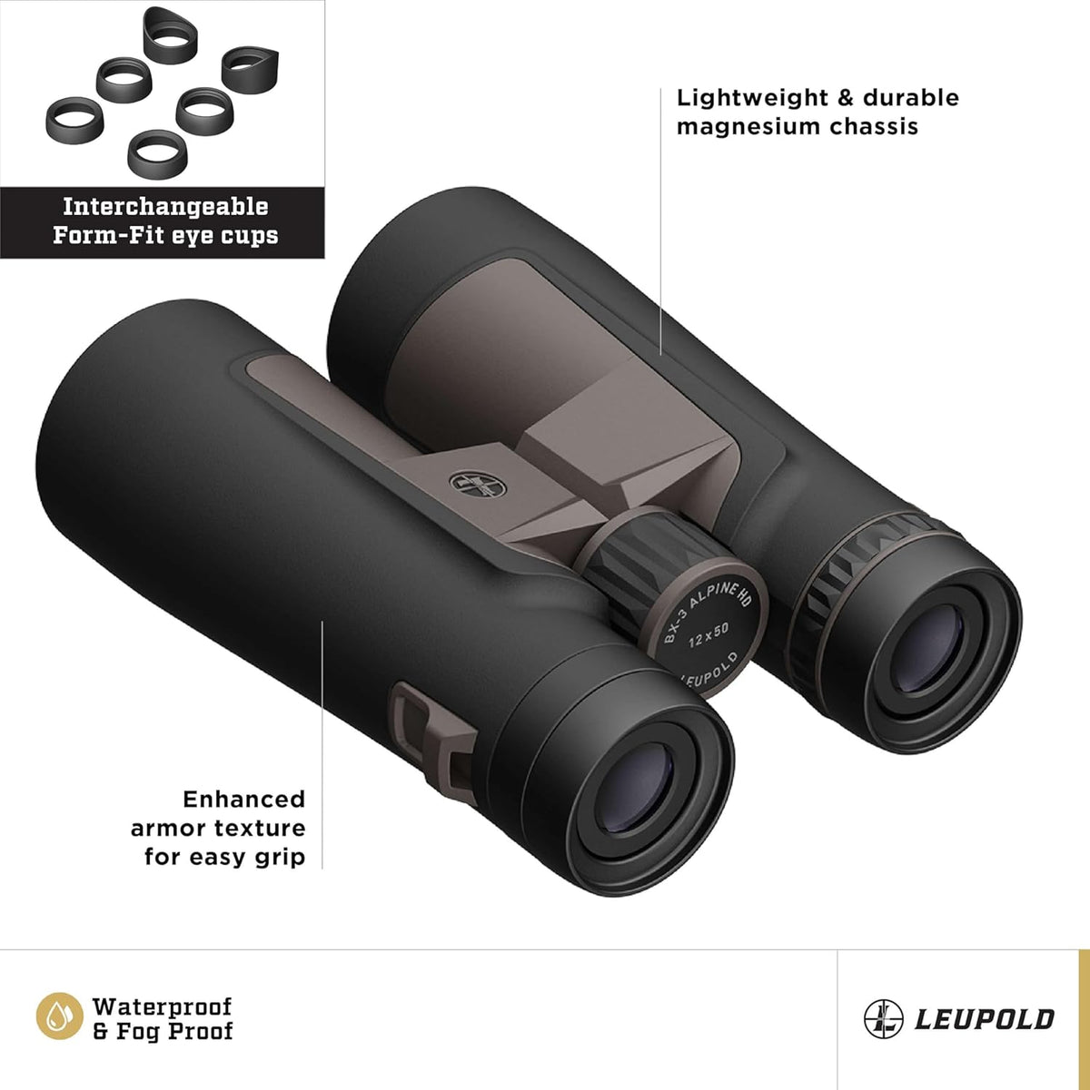 Leupold BX-3 Alpine HD Binoculars, 12x50mm (187992)