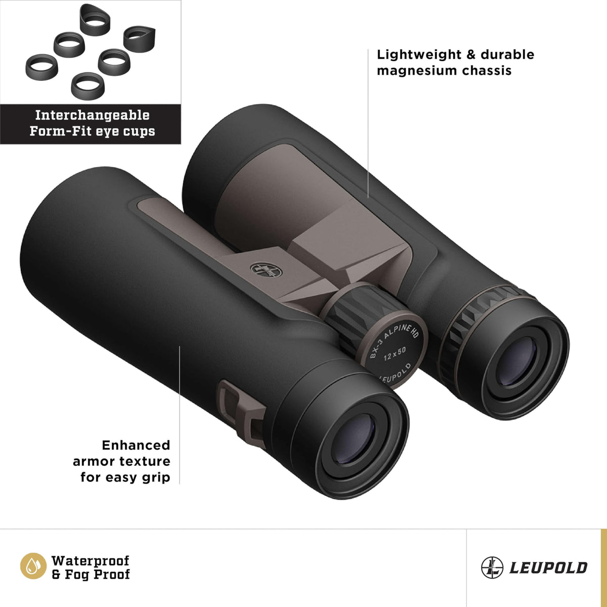 Leupold BX-3 Alpine HD Binoculars, 12x50mm (187992)