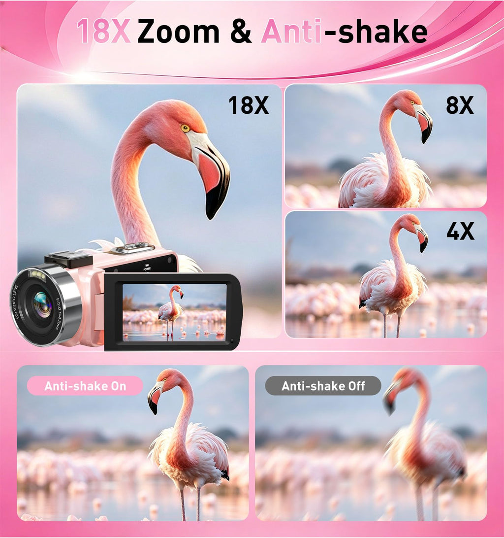 8K Video Camera Camcorder, 80MP AutoFocus WiFi Vlogging Camera for YouTube