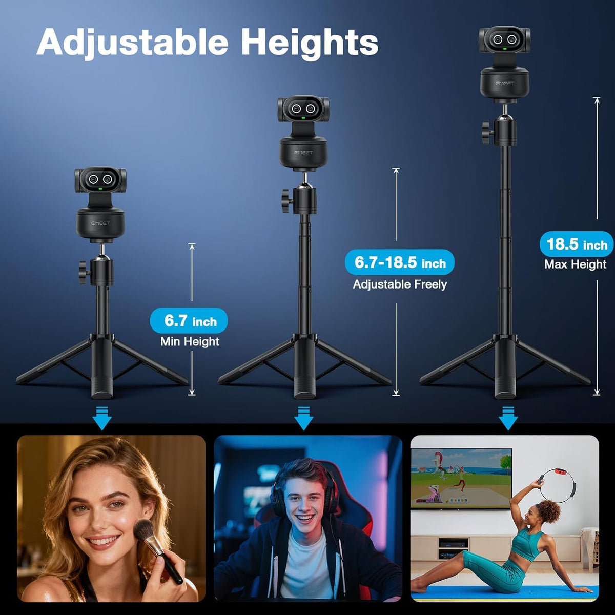 EMEET PIXY Dual-Camera AI-Powered PTZ Camera 4K, AI Tracking