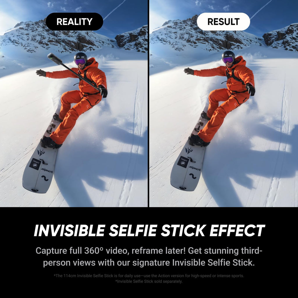 Insta360 X5 - Waterproof 8K 360Â° Action Camera, Leading Low Light, Invisible Selfie Stick Effect, Rugged and Replaceable Lens, 3-Hour Battery, Built-in Wind Guard, Stabilization, Triple AI Chip Design