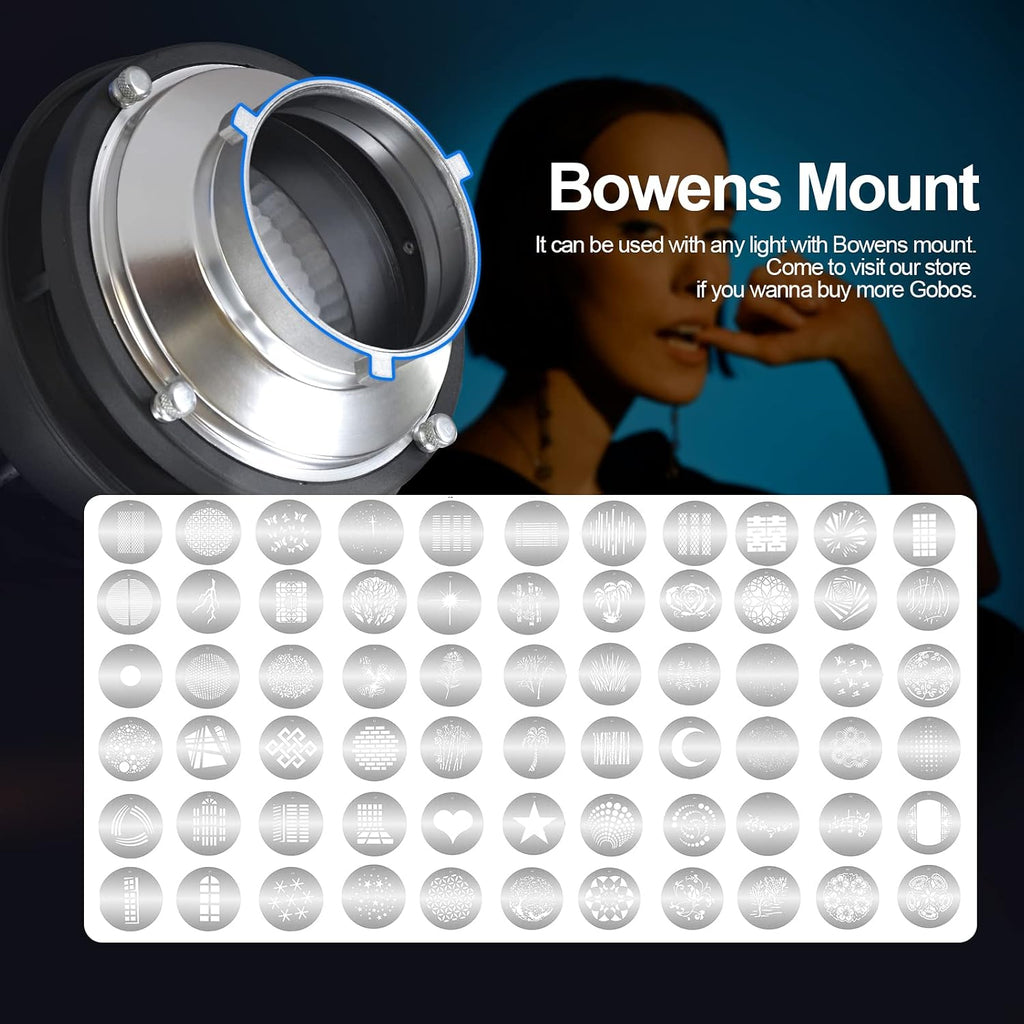 WELLMAKING Bowens Mount Optical Snoot Projector kit for Photo Video Studio