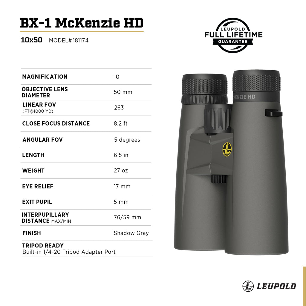 Leupold BX-1 McKenzie HD Binoculars, 10x42mm (181173)