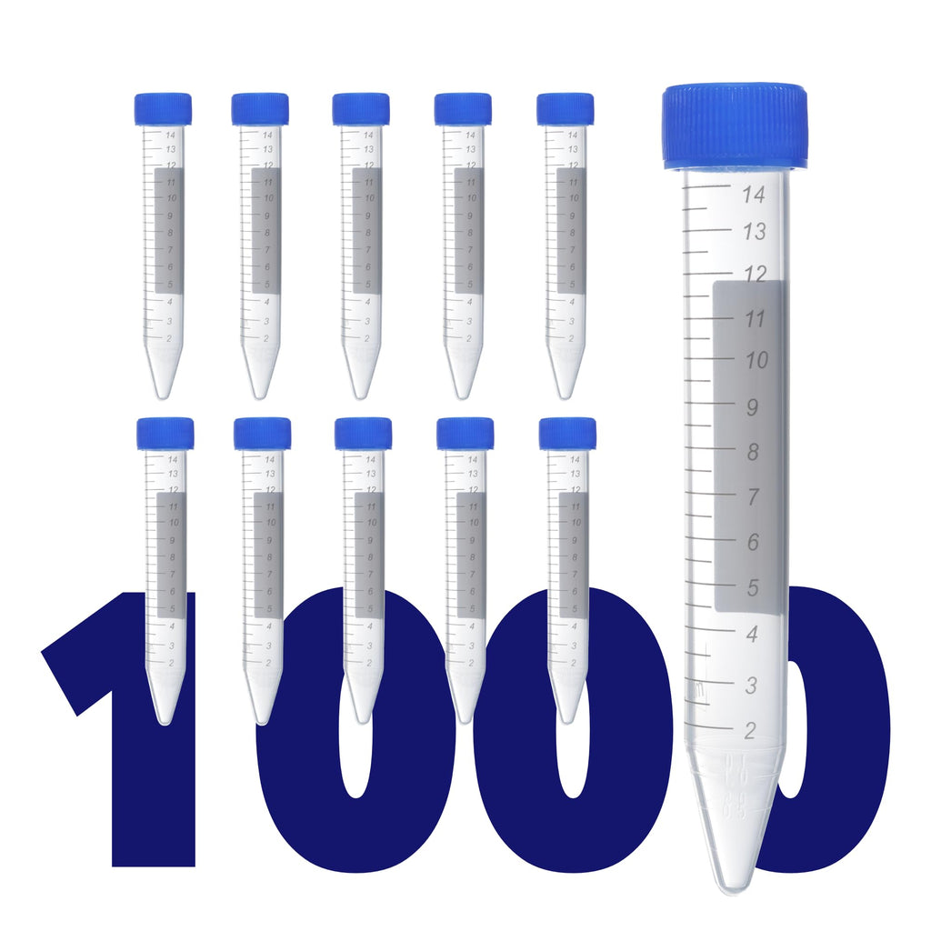 Kashi Scientific 50mL Self Standing Centrifuge Tubes with Screw Cap Lid, Lab Grade Polypropylene Plastic, Skirted, Printed Graduation, Write-on Spot [50mL Self-Standing, 500]