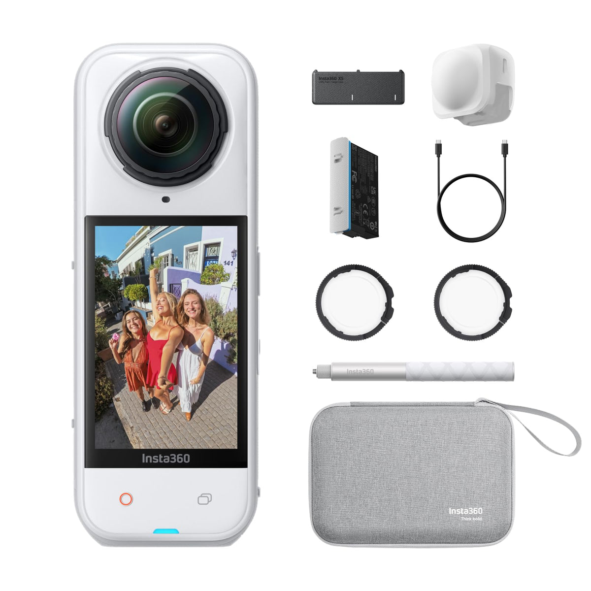 Insta360 X5 - Waterproof 8K 360Â° Action Camera, Leading Low Light, Invisible Selfie Stick Effect, Rugged and Replaceable Lens, 3-Hour Battery, Built-in Wind Guard, Stabilization, Triple AI Chip Design