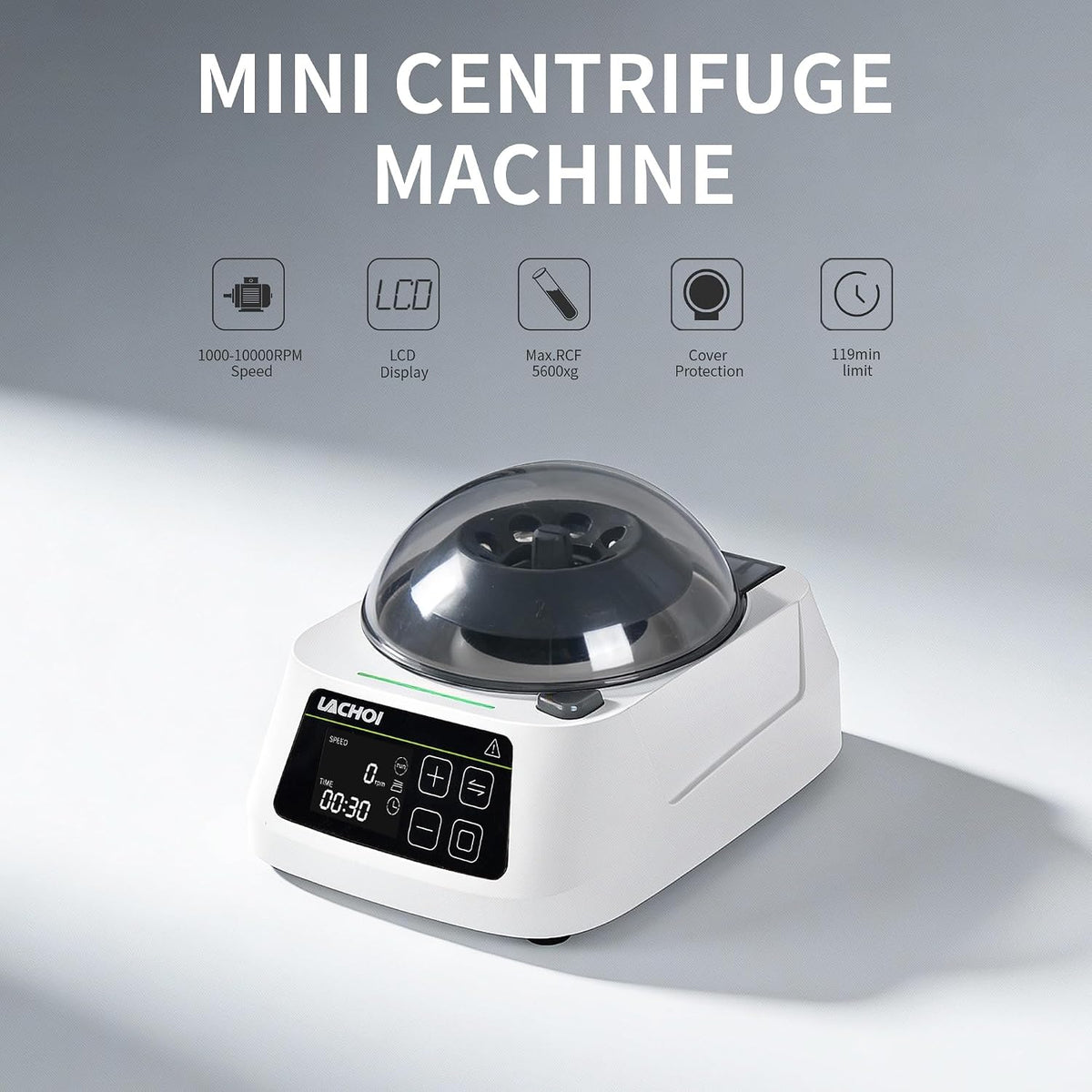 Mini Centrifuge Machine for Microtubes LCD 1000-10000RPM 5600Ãg RCF