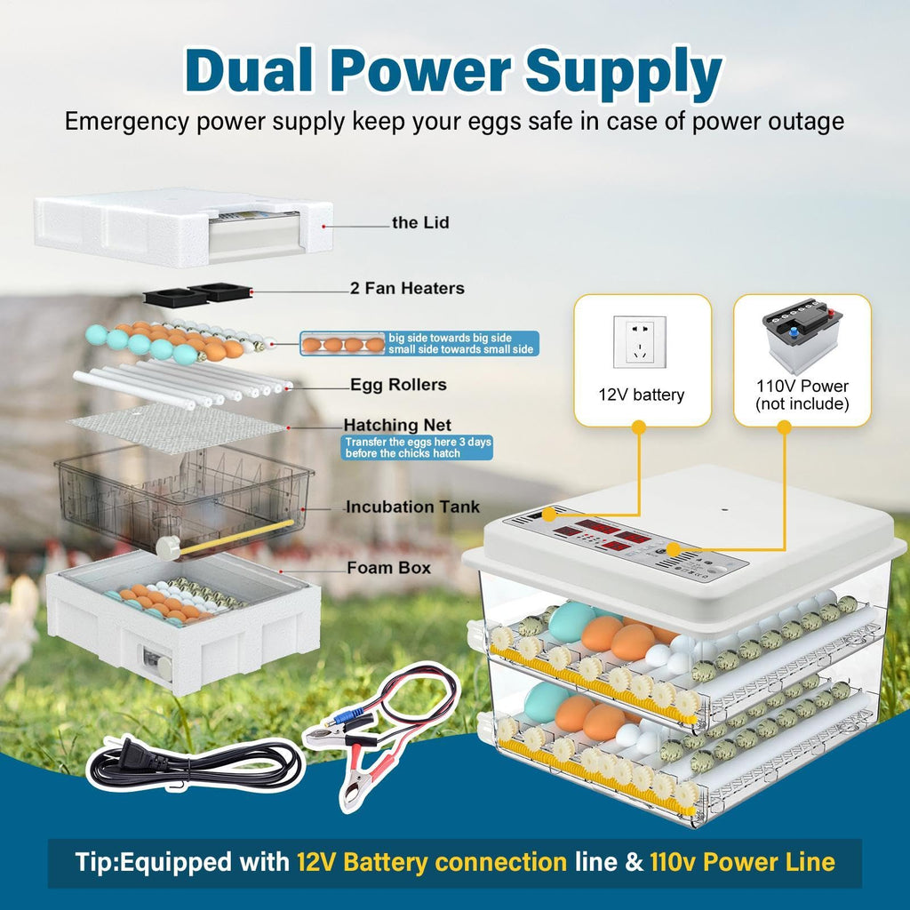 New 216 Egg incubators for Hatching Eggs with Automatic Turning