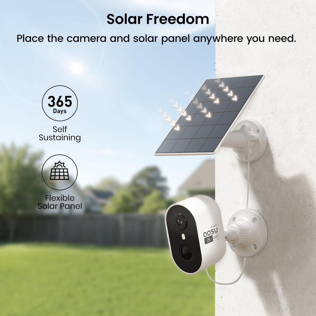 aosu 2K Solar Security Cameras Wireless Outdoor System, 4-Cam-Kit