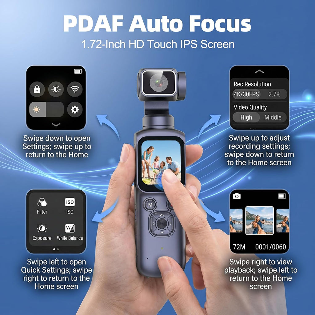 4K Vlogging Camera with AI Face Tracking, 330Â° Rotating Lens & WiFi