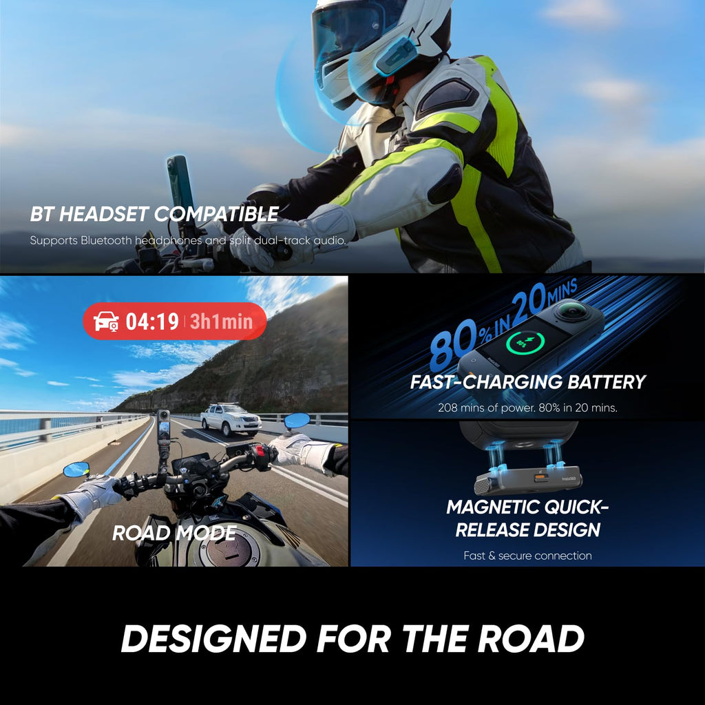 Insta360 X5 - Waterproof 8K 360Â° Action Camera, Leading Low Light, Invisible Selfie Stick Effect, Rugged and Replaceable Lens, 3-Hour Battery, Built-in Wind Guard, Stabilization, Triple AI Chip Design