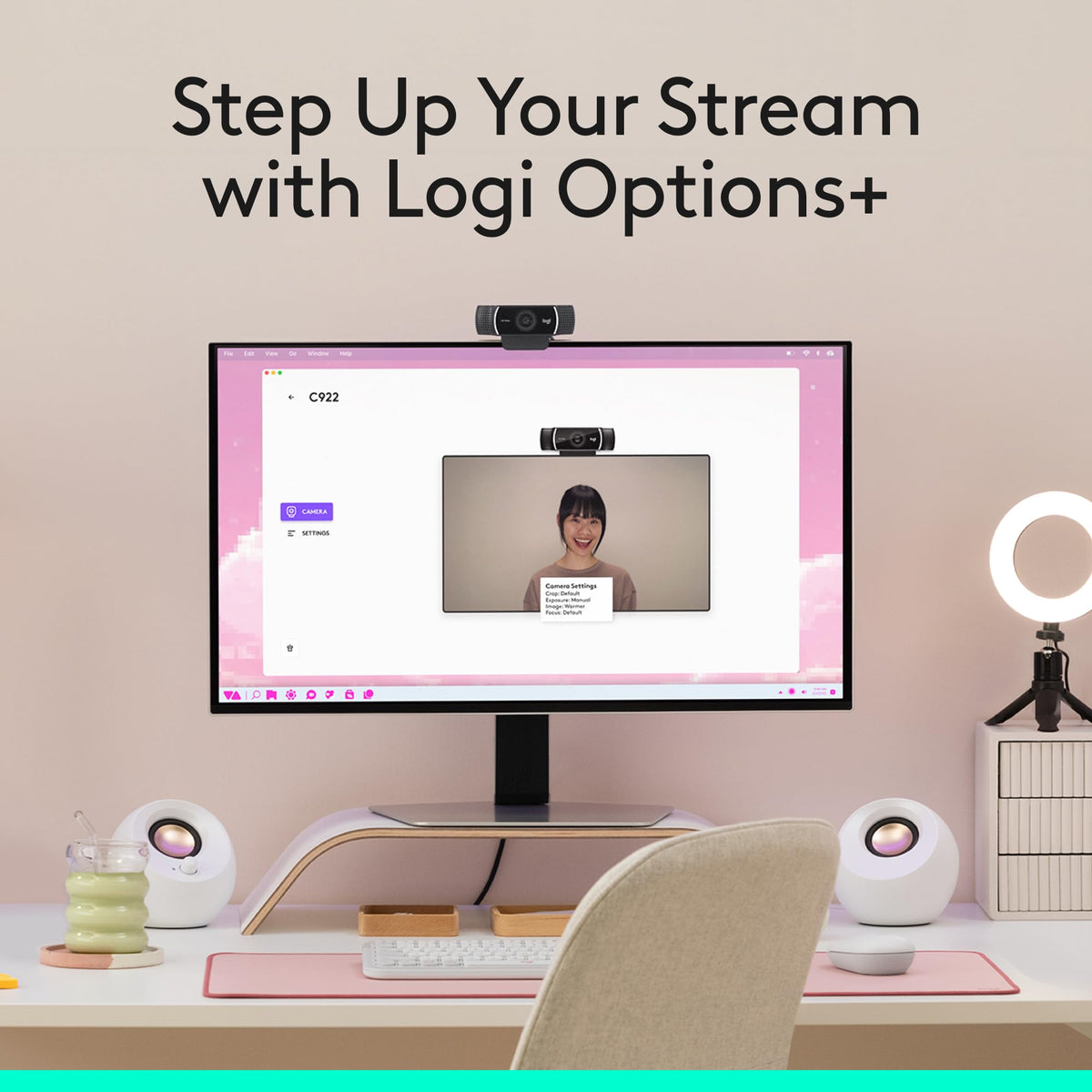 Logitech C922x HD Pro PC Webcam, Full HD 1080p/30fps or 720p/60fps Video, HD Light Correction, Works with Microsoft Teams, Google Meet, Zoom, Nintendo Switch 2âs new GameChat mode, Mac/Tablet- Black