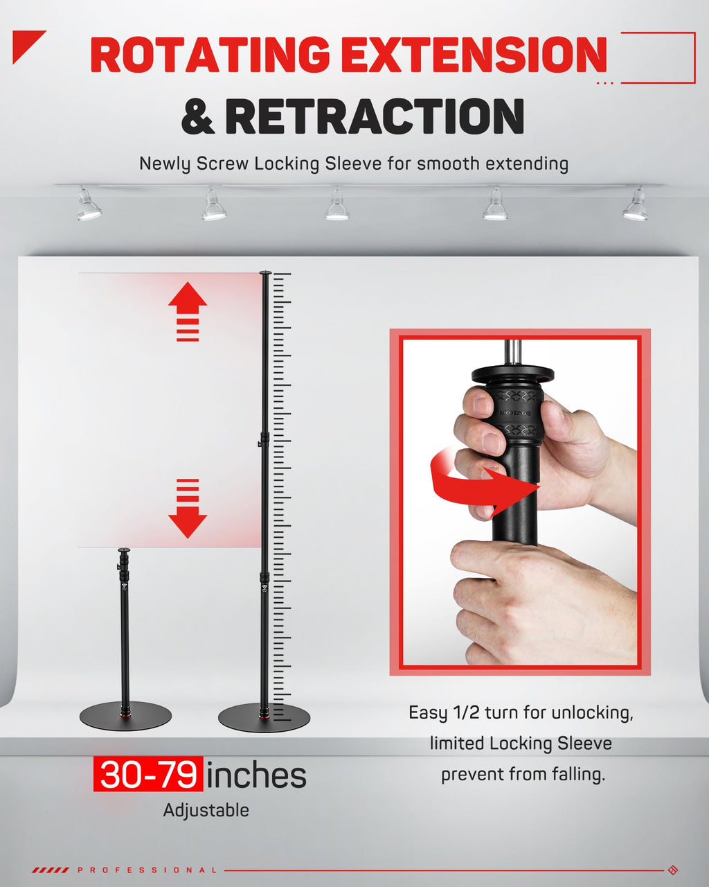 IFOOTAGE RB-A400 Round Base Light Stand Monopod 79" 2 Pack