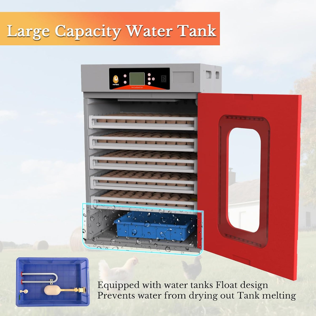 400 Eggs Incubator ï¼Automatic Incubator for Hatching Eggs, with Automatic Egg Turning and Temperature Humidity Control, Poultry Hatching Incubator for Chicken Duck Goose Quail Bird