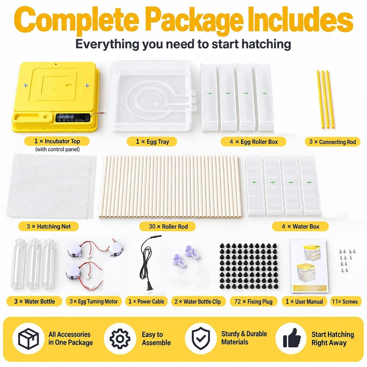 New 216 Egg incubators for Hatching Eggs with Automatic Turning