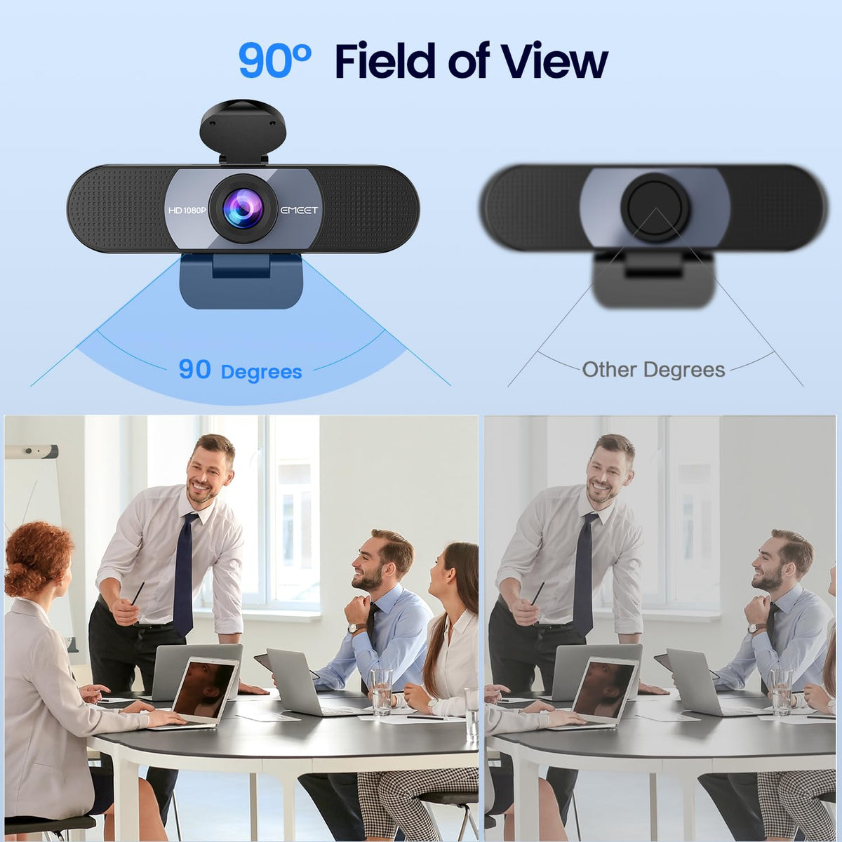 EMEET C960 Ultra 4K Webcam for Mac & PC, 1/1.5" Large Sensor, Metal Body