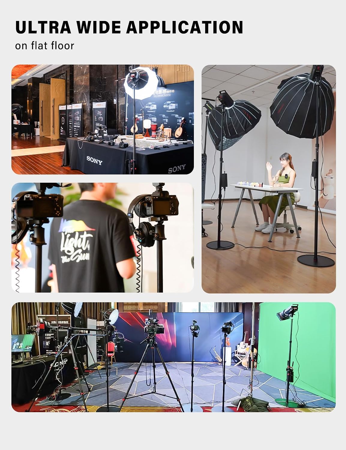 IFOOTAGE A400 Round Base Monopod(3 Pack) - 79'' Light Stand Photography, Aluminum Camera Floor Stand for DSLR Camera, Light, Webcam, Live Streaming, Vlogging, Payload 10KG/22LBS