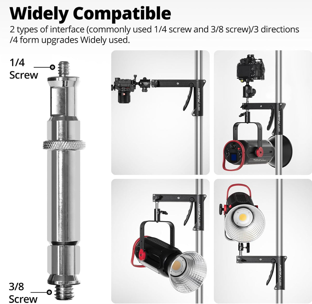 AMBITFUL 8.5FT Light Stand with Wheels, Heavy Duty for Studio Lights