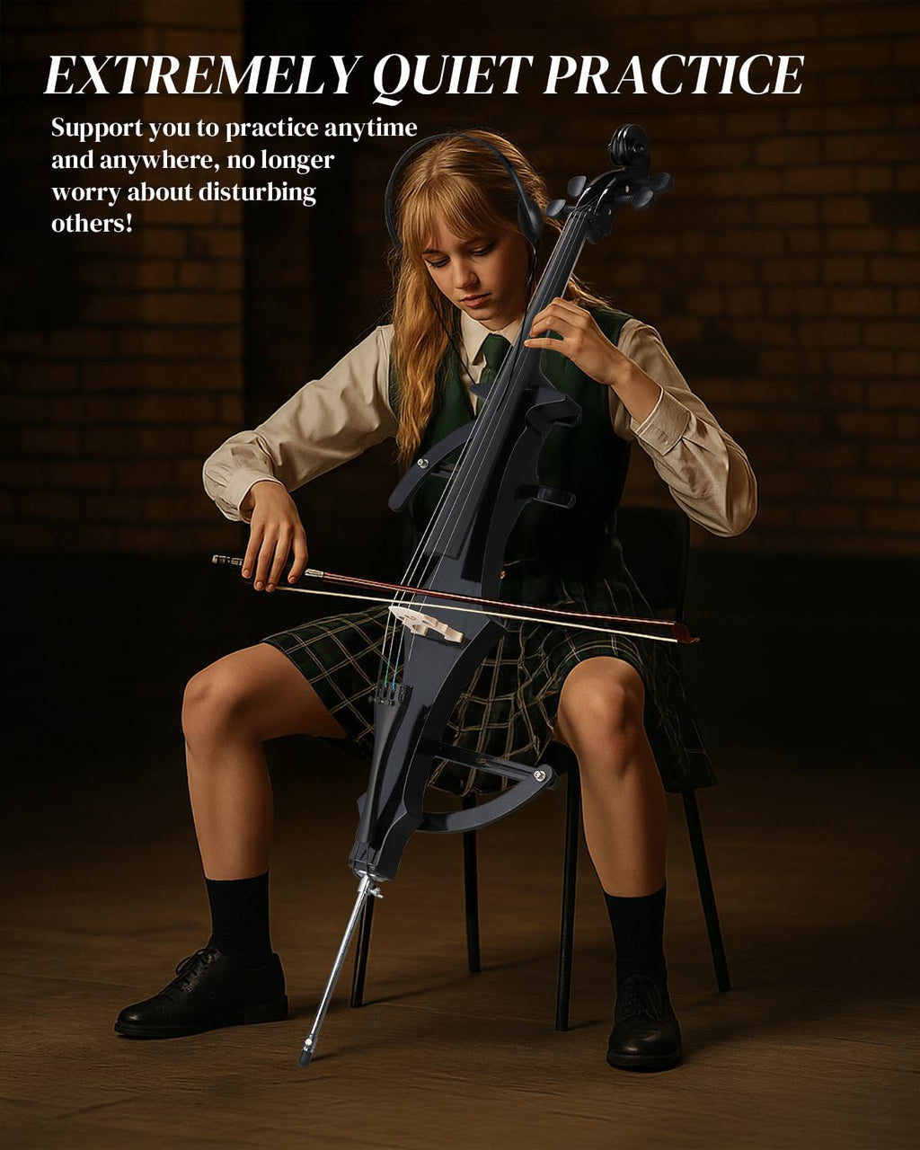Ktaxon Electric Cello 4/4 Full Size Silent Cello (S Style)
