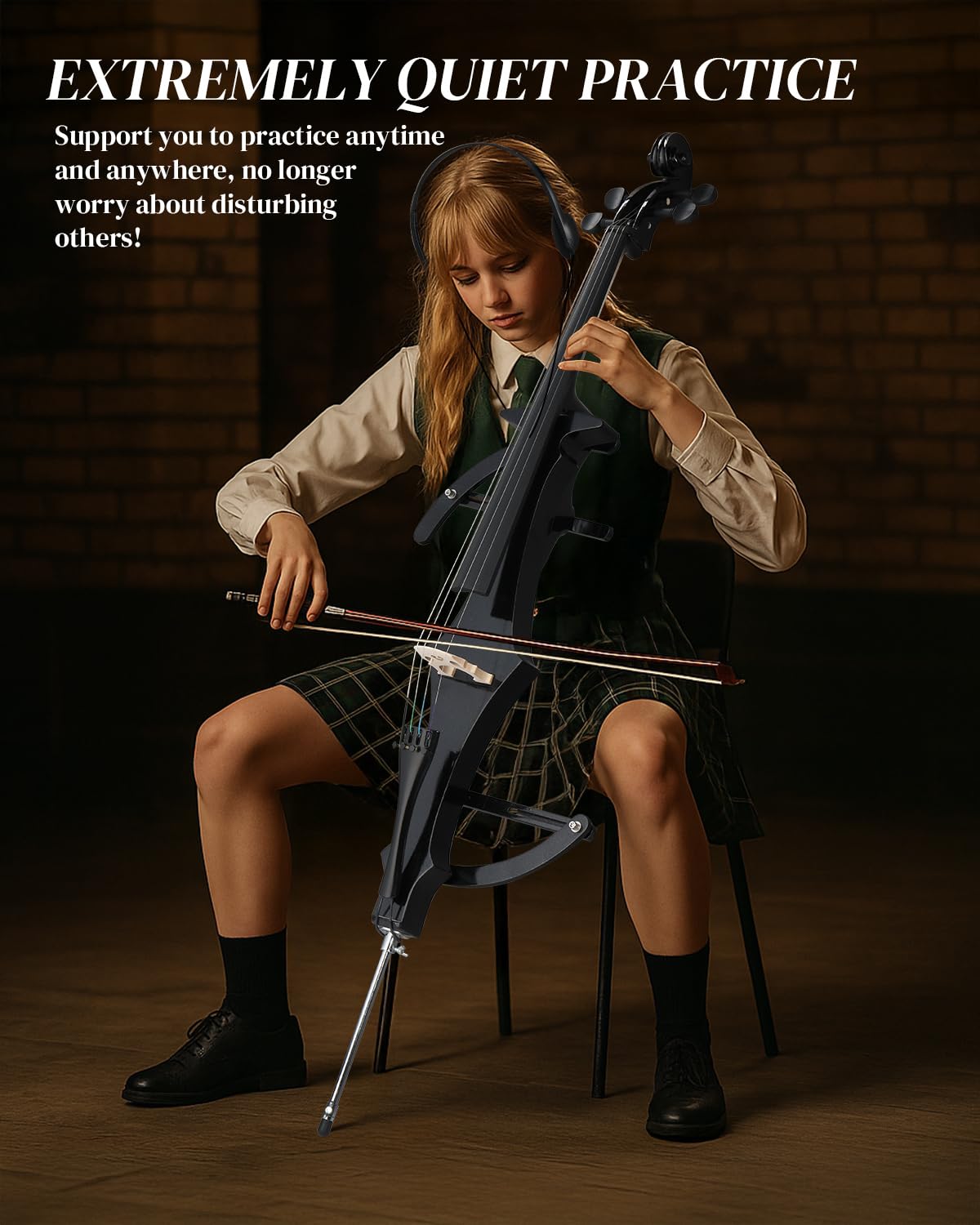 Ktaxon Electric Cello 4/4 Full Size Silent Cello (S Style)