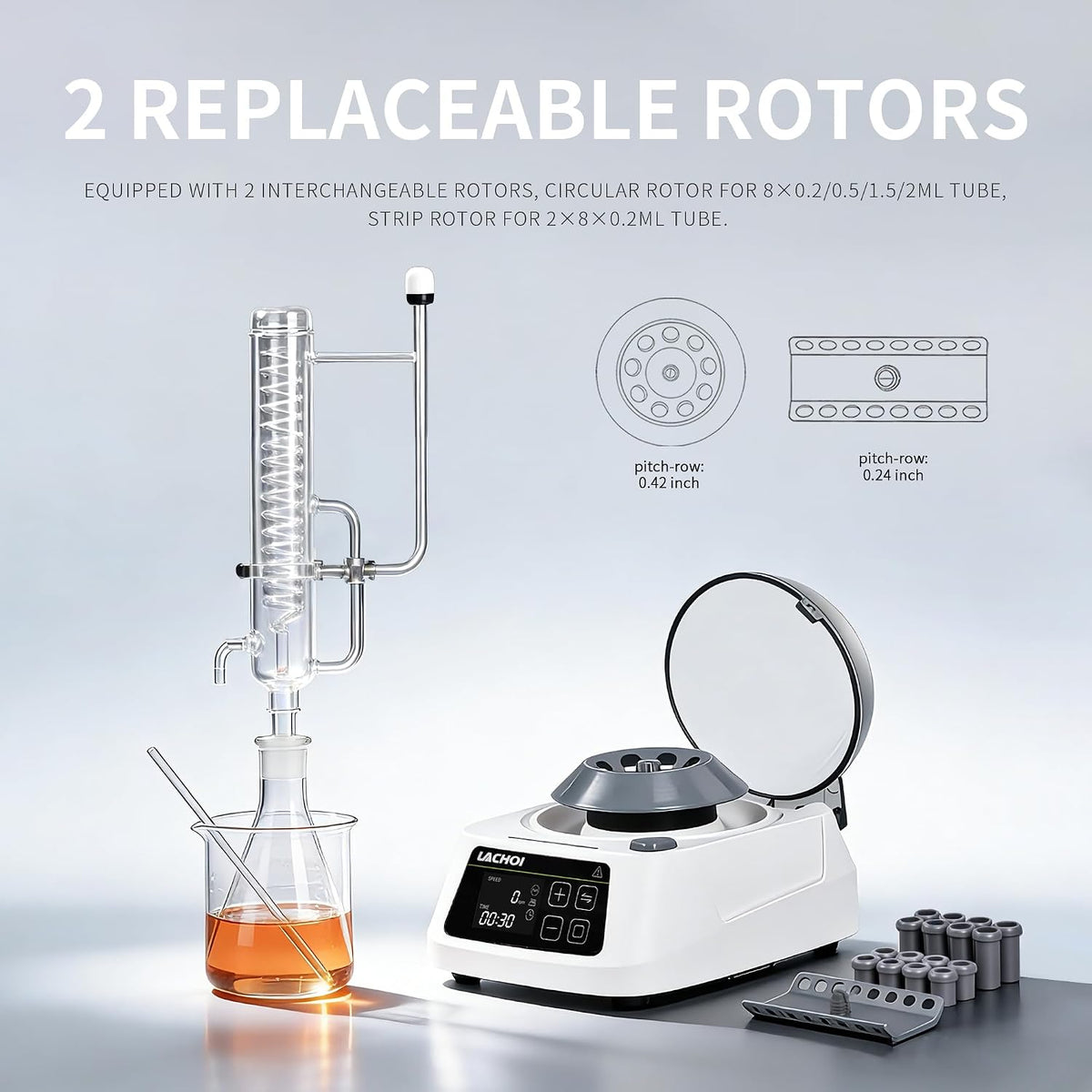 Mini Centrifuge Machine for Microtubes LCD 1000-10000RPM 5600Ãg RCF