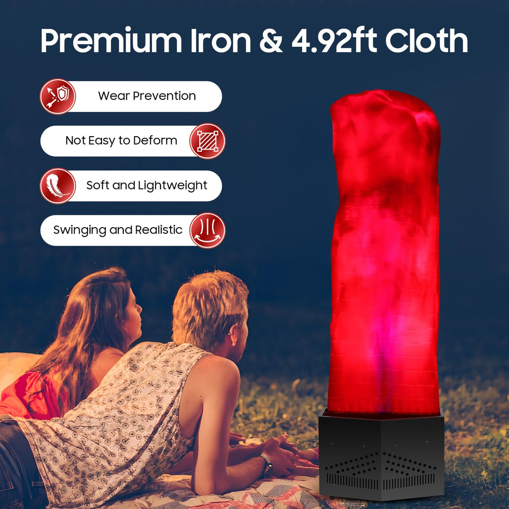 Flame Light 4.9ft Fake Fire Flame,Fake LED Campfire, Realistic Fake Fire Flame, Artificial Fake Fire Flames LED Beads, Atmosphere Effect Simulated Campfire Light (Roundness)