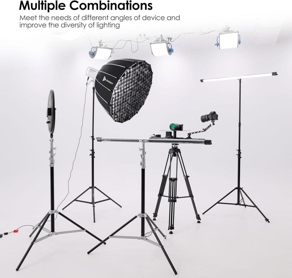 RAUBAY 10ft Corner Light Stand, Air Cushion, Silver, LT30-CS
