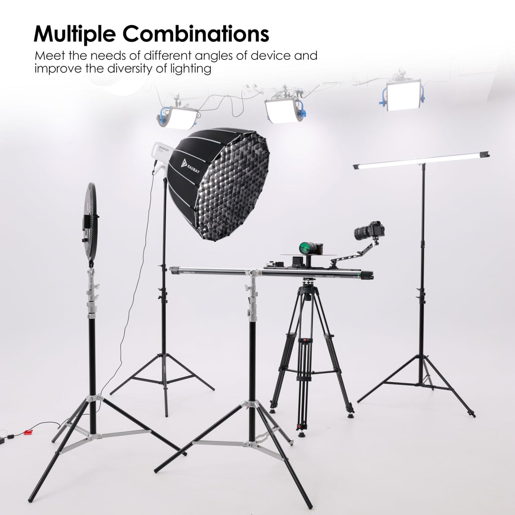 RAUBAY 10ft Corner Light Stand, Air Cushion, Silver, LT30-CS