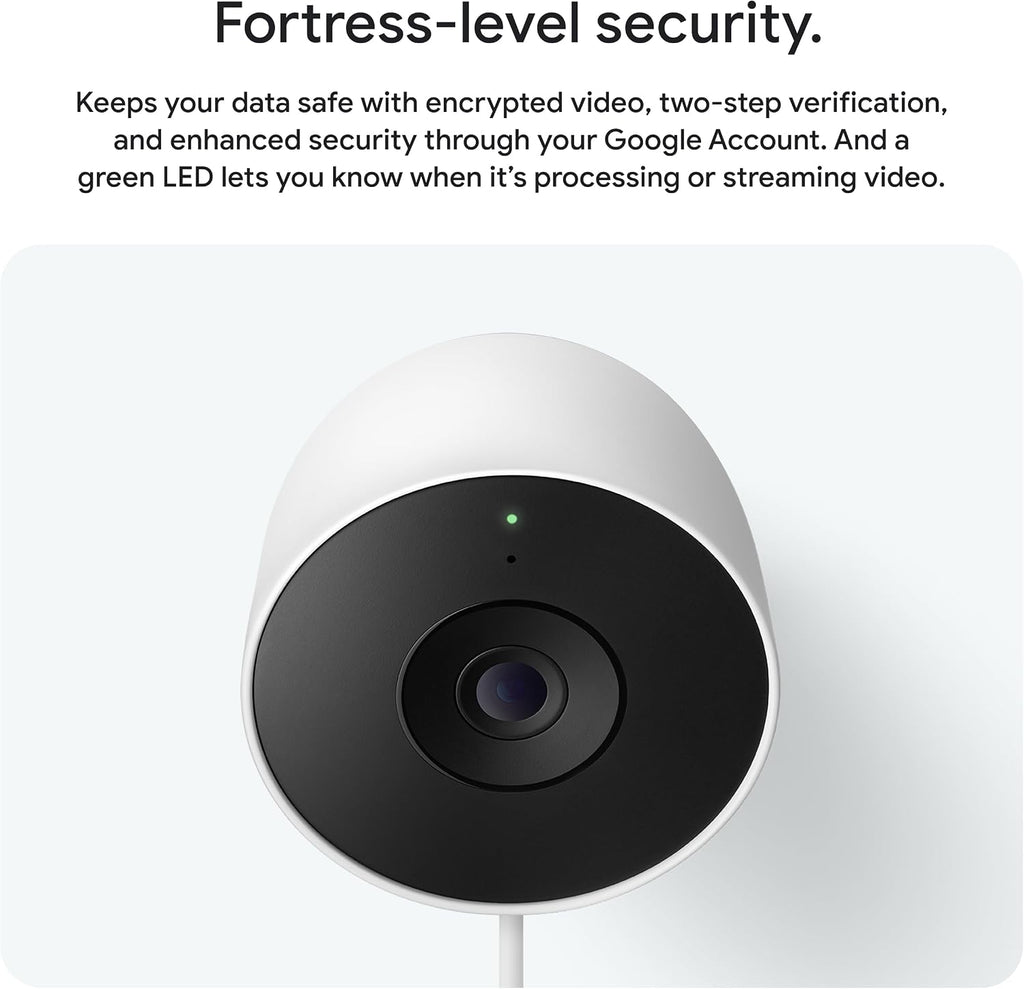 Google Nest Cam Outdoor (Wired, 2nd Gen) - Security Camera - Snow - 2 Pack
