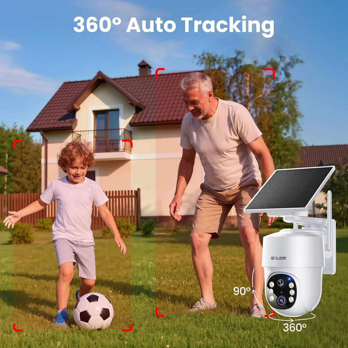 SOLIOM 5MP Security Cameras Wireless Outdoor, No Subscription, 4-Cam Kit